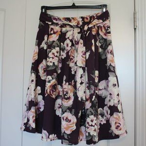 Haute Monde Floral Midi Skirt Sz L